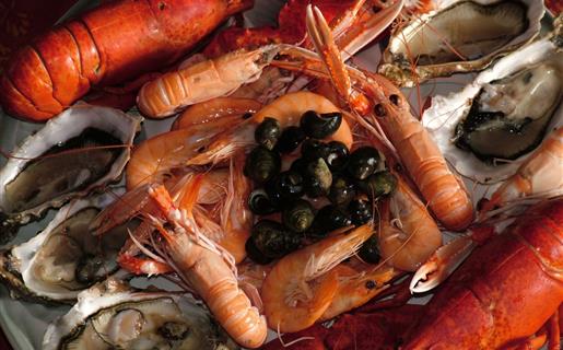 Plateau de fruits de mer 2 pers = 58 euros 